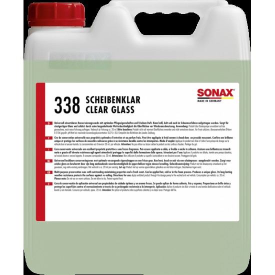 SONAX 338600 Stikla tīrīšanas līdzeklis ar citrona aromātu 10L