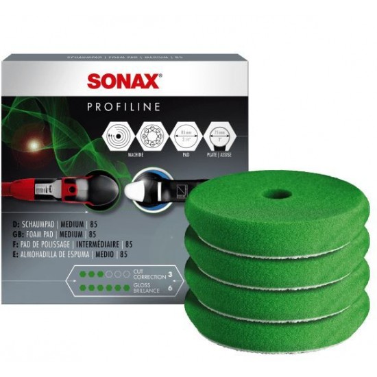 SONAX Vidēji cieta auto pulēšanas ripa ⌀85mm 4gb 494241